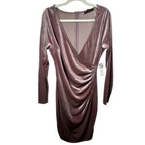 Fashion to Figure FTF Ruched Bodycon Velvet Dress Women’s Sz 0 Pink Formal Party